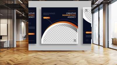 Creative Business marketing social media post template Wall mural