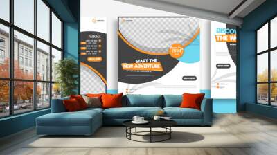 Traveling and holiday tour vacation for instant post or social media post banner ads promotion template Wall mural