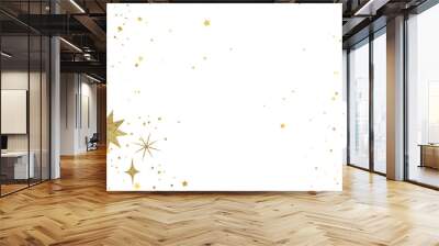 Golden Christmas motifs isolated on transparent background. Wall mural