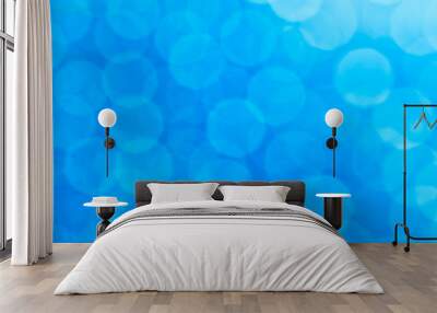 blue abstract blurred bokeh background Wall mural