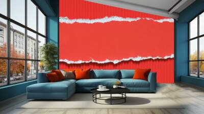 red torn paper background texture Wall mural