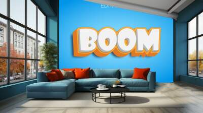 Boom editable text effect 3d style Wall mural