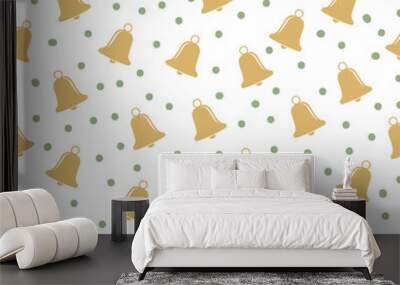 Christmas seamless pattern with bells Wall mural