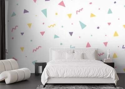 memphis seamless pattern design with triangle confetti Wall mural