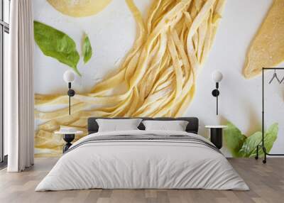 Fettuccini homemade. Italian fresh pasta Wall mural