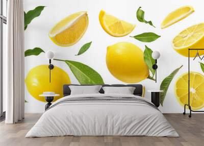 Fresh ripe lemon isolated on white Wall mural