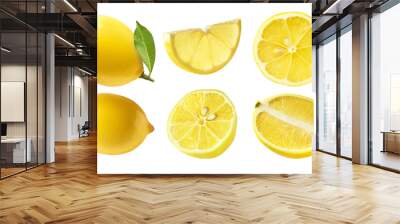 Fresh ripe lemon isolated on white Wall mural