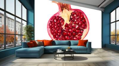 Piece of  Fresh ripe pomegranate isolated on white background. Wall mural