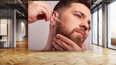 portrait of handsome bearded man Wall mural