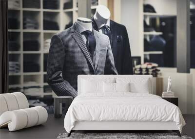 men elegant clothing showcase Wall mural