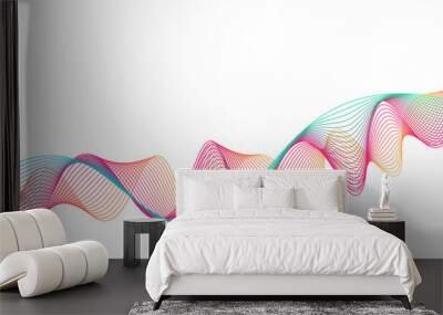 Abstract dynamic multicolor lines, waves. technology line stripe isolated science digital flowing black line. gradient colorful flowing wave design element. wavy lines gradient background.	 Wall mural