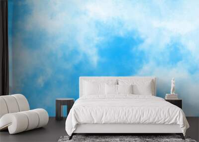 gradient light white sky background with fluffy clouds .Nature landscape in environment day horizon skyline view .cloudy in sunshine calm bright winter air background .	 Wall mural