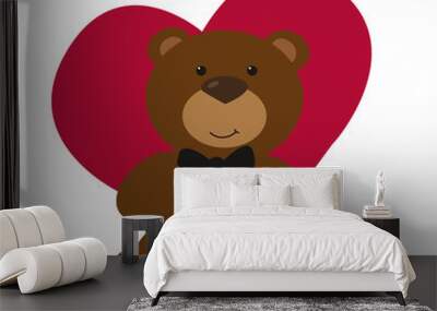 Saint Valentin Amour Ours peluche Wall mural