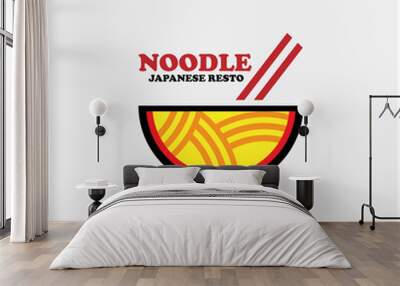 noodle design logo restaurant. noodle japanese resto logo vector Wall mural