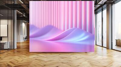 A pink and purple background with a wave in the foreground Wall mural