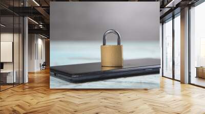 close lock on phone Wall mural