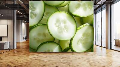 Cucumber  sliced pieces Wall mural