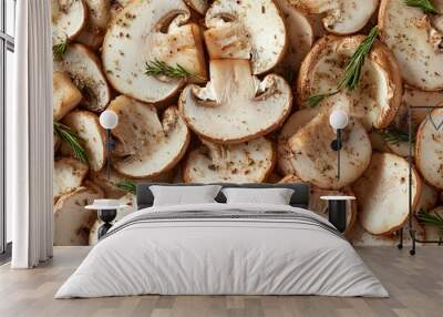 fresh mushroom slices Wall mural