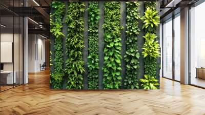 Vertical garden, living green wall for urban cooling Wall mural