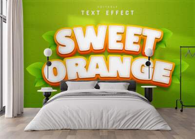 Sweet orange text effect editable Wall mural