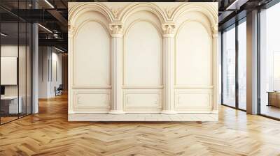 Elegant classical columns with ornate details in a symmetrical architectural design Wall mural