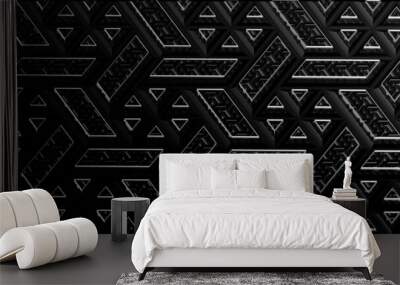 Geometric minimal black texture shape Wall mural