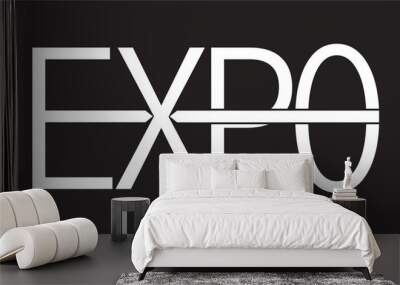 black background simple expo design Wall mural