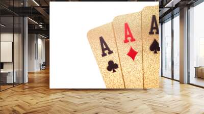 Golden poker cards Wall mural