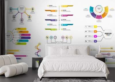 Set of Infographics Elements Data Visualization Template Design Vector Editable Wall mural