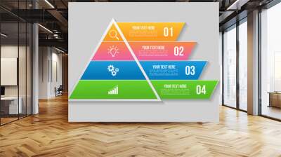 vector infographic design template with 4 options steps and marketing icons. business data visualiza Wall mural