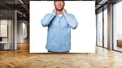 Depressed young man doing a gesture of stress Wall mural