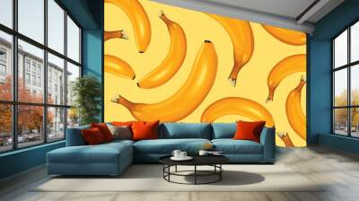 Bananas seamless pattern Wall mural