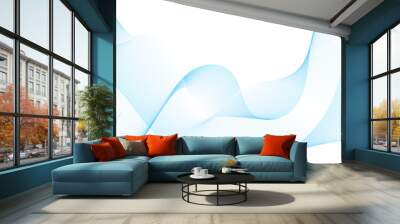 abstract vector illustration of blue colored wave lines - vector background	 Wall mural