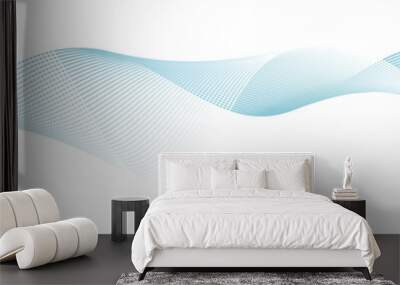 abstract wave lines on white background Wall mural