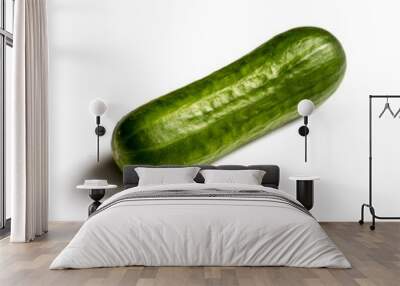 fresh cucumber isolated on white background Wall mural