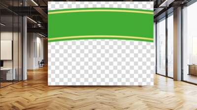 green ribbon banner label on transparent background	
 Wall mural