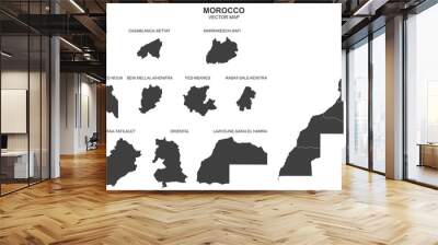 political map of Morocco isolated on white background Wall mural