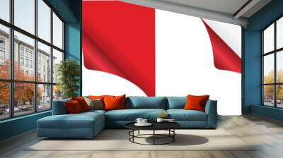 red corner banner design elements isolated on white background	
 Wall mural