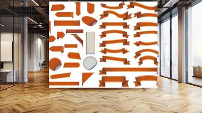 set of orange design elements Wall mural