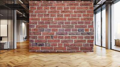 texture of old grunge red brick wall background	 Wall mural