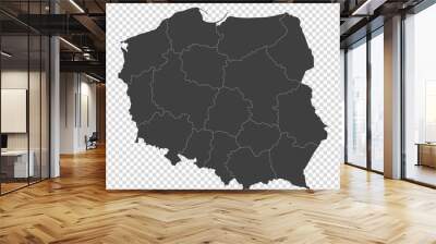 vector map of Poland on transparent background Wall mural