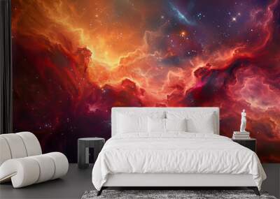 Nebula and stars in deep space, science fiction wallpaper Wall mural