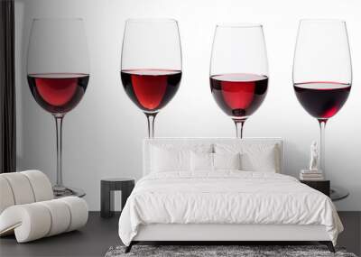 set of isolated red wine glasses Wall mural