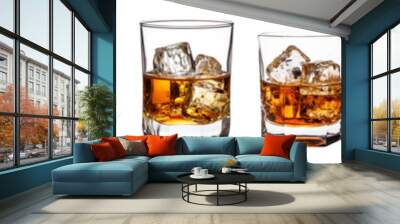 set of isolated whiskey glasses Wall mural