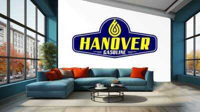 Water or gas oil and letter HANOVER font image graphic icon logo design abstract concept vector stock. Can be used as a symbol related to emblem or station Wall mural