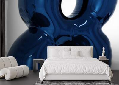 3d rendering of the alphabet letter made of blue foil balloon isolated Wall mural