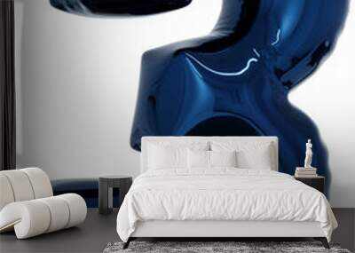 3d rendering of the alphabet letter made of blue foil balloon isolated Wall mural