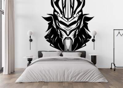 Guardian Shield Logo  Forge a powerful brand identity with an armor inspired illustration that symbolizes protection and security. Generative AI Wall mural