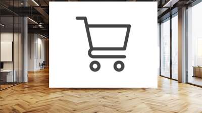 shopping cart line icon. editable stroke. Wall mural