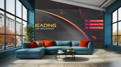 Abstract Gaming Header Social Media Banner Template  Wall mural